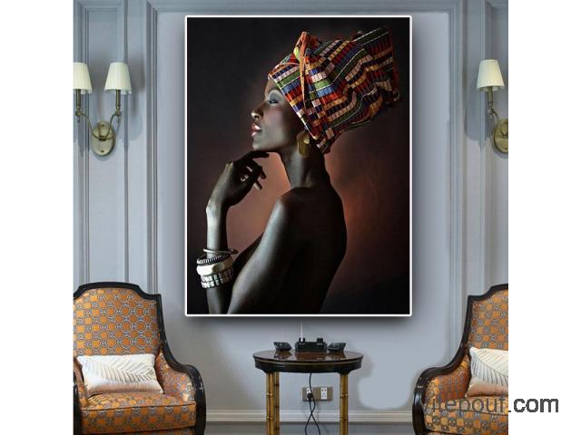 Tableau femme africaine modèle art déco